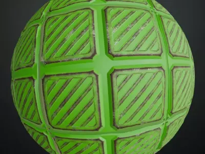 Green Metal Plate Sci-Fi PBR Seamless Texture