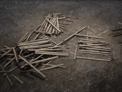 Wooden Ruins 02 3D model