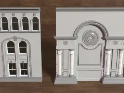 Building Facade Collection 5 - 35 pieces 3D model