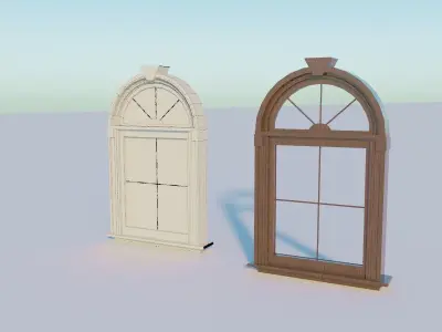 Arched window Low-poly 3D model