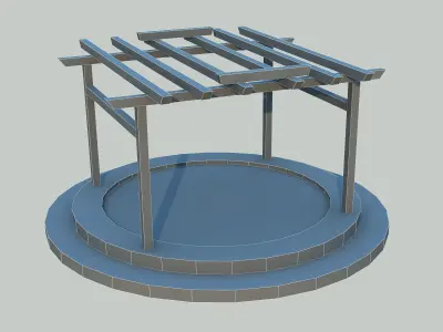 Gazebo - Low poly pergola 3D model