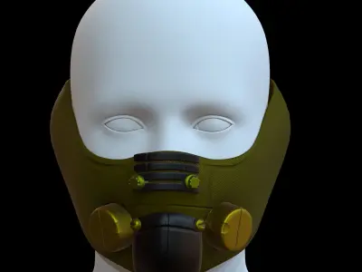 Gas mask helmet 3d model scifi Low-poly  Low-poly 3D model 223