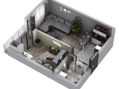 3D floor plans apartment 3D model