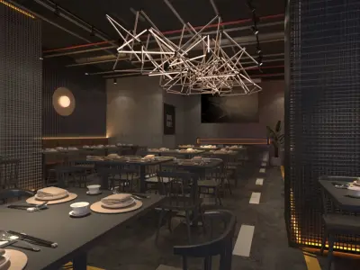 Modern restaurant 3D model 3D model