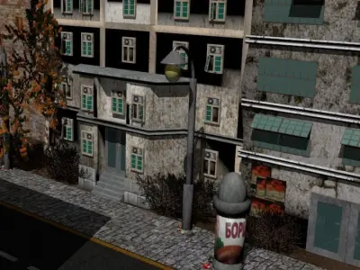 Game Rundown Street Low-poly 3D model