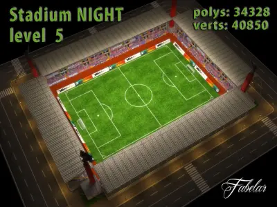 Stadium Level 5 Night Low-poly 3D model