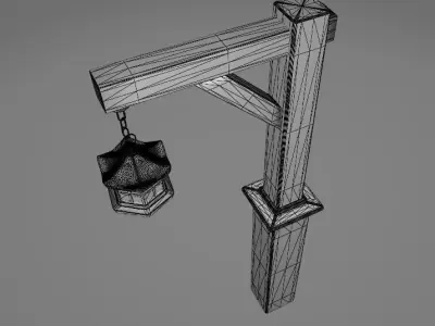 Cultural Light Post Japanese 3D model