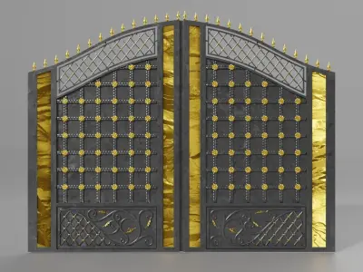 Steel forged gate 3D model
