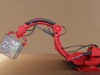 Industrial Robot Arm Basic Version Low-poly 3D model