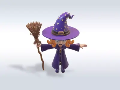 Adorable Witch halloween Character 3D model