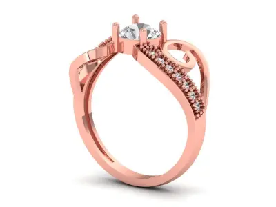 Solitaire Wedding Engagement Women Rings 3D print model