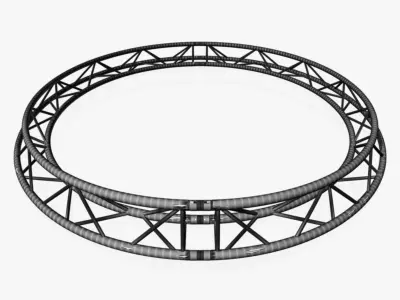 Circle Triangular Truss Full diameter 300cm 3D model