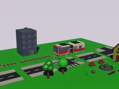 Simple Universe - City Streets Low-poly 3D model
