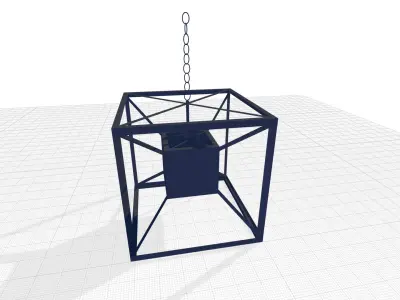 Light Lantern Square - Rectangle Chandelier 3D model