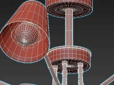 evoluce ceiling light with four lamps 3D model