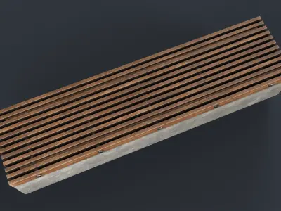 Modern Outdoor Bench 33 PBR Game Ready Low-poly 3D model