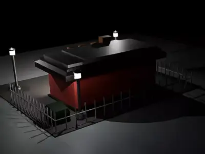 Low Poly Urban Kiosk    Small Shop Low-poly 3D model