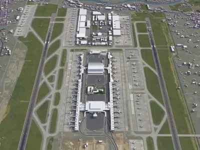 Taiwan - Taoyuan International Airport - TPE Low-poly 3D model