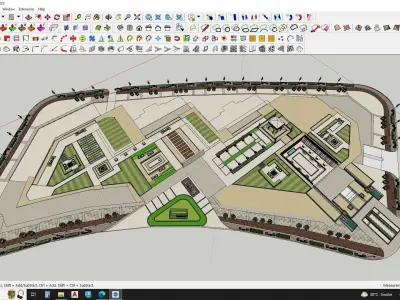 Sketchup shopping mall landscape 3d model 3D model