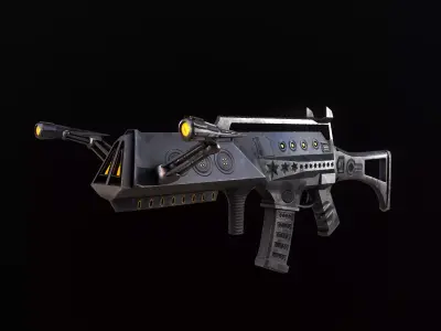 Sci-Fi Spider Riffle  Low-poly 3D model