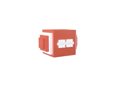 Voxel Rugby Ball v1 001 Low-poly 3D model
