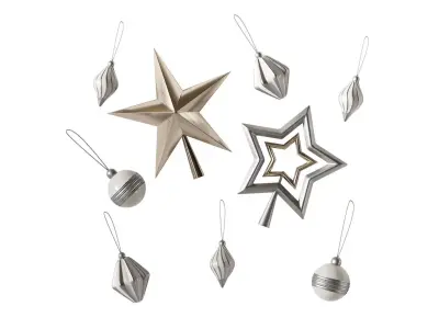 Set of Christmas tree decorations 3D model