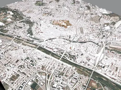 Cityscape Perpignan France 3D model