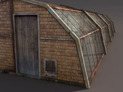 Green House Low poly 3d model Low-poly 3D model