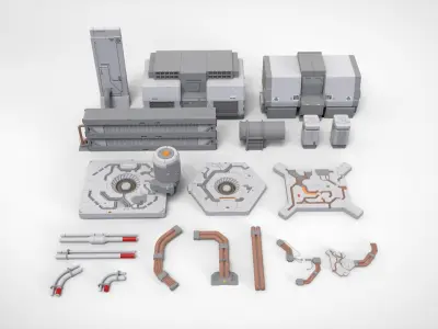 sci-fi Architecture kitbash 31 3D model