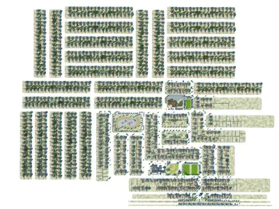 NEIGHBORHOOD 1100 HOUSES 3D model