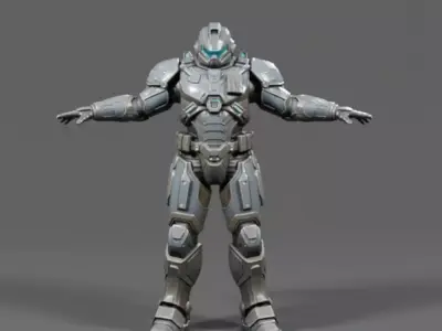 Metal Robot Character CGI Model Low-poly 3D model