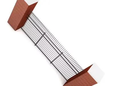 Concrete Fence 07 3D model