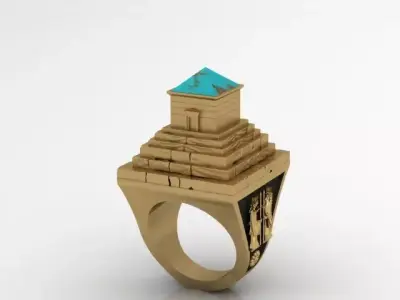 Architectural Monument Ring curosh 3D Printable Concept Ring 3D print model