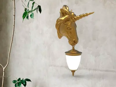 Unicorn Head Wall Lamp 3D print model