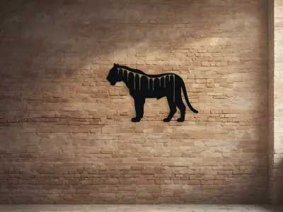 Architectural Tiger Wall Art 3D model