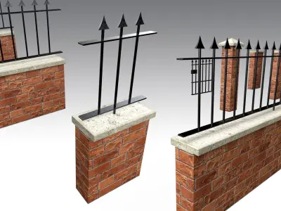 Brick Wall Pack PBR - Modular - Version 1 -  Low-poly 3D model