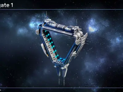 Spaceship Jumpgates II Low-poly 3D model