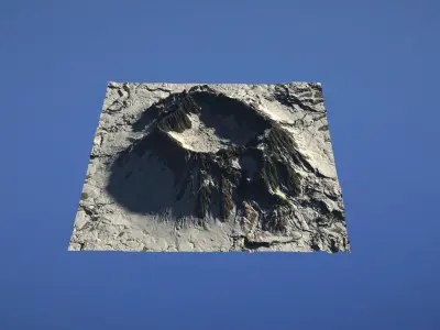 Landscape Environment Volcano Snow 48 Low-poly 3D model