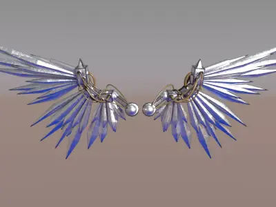Mecha Angel Wings Low-poly 3D model