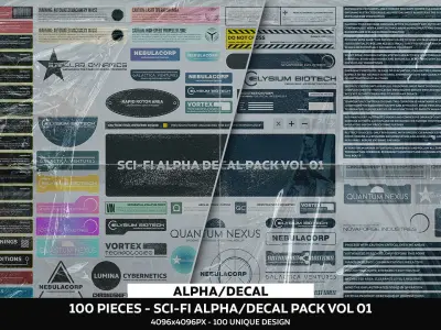 100 -  Sci-Fi Alpha Decal Pack Vol 01 Texture