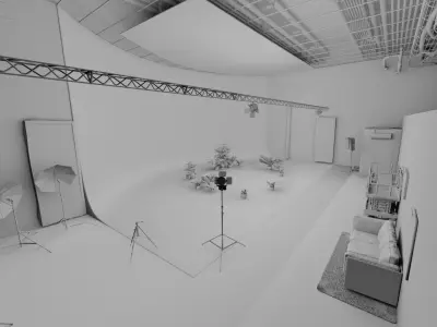 CYCLORAMA PHOTOSHOOT STUDIO WHITE - Realistic PBR environment 3D model