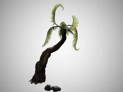 Beach Palm Tree Low-poly 3D model