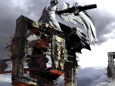 Octane City Structures Holy version Kit bash 3D model