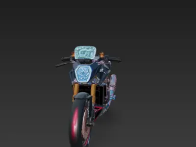 Cyberpunk Superbike - Obsidian Black Futuristic Motorcycle 3D model