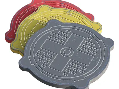 Sewage hatches Low-poly 3D model