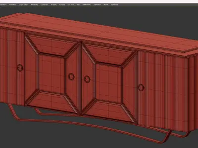PANTELLERIA 4 DOOR SIDEBOARD Low-poly 3D model