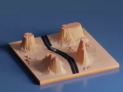 Monument Valley Low-poly 3D model