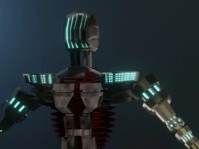 Sci-fi Guard walking Robot XYZY0506 Low-poly 3D model