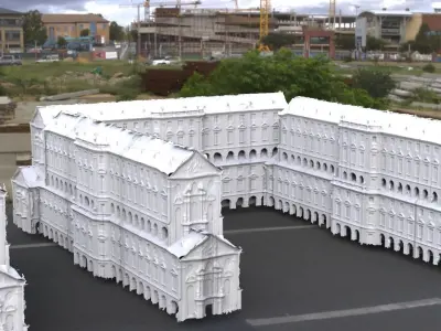 Venetian Stone courtyard architecture full 3 models 3D 3D model