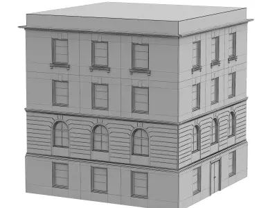 Old house 5 from New York Low-poly 3D model